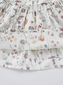 Đầm em bé Xù Hoa Dễ thương - trắng - Xem 6