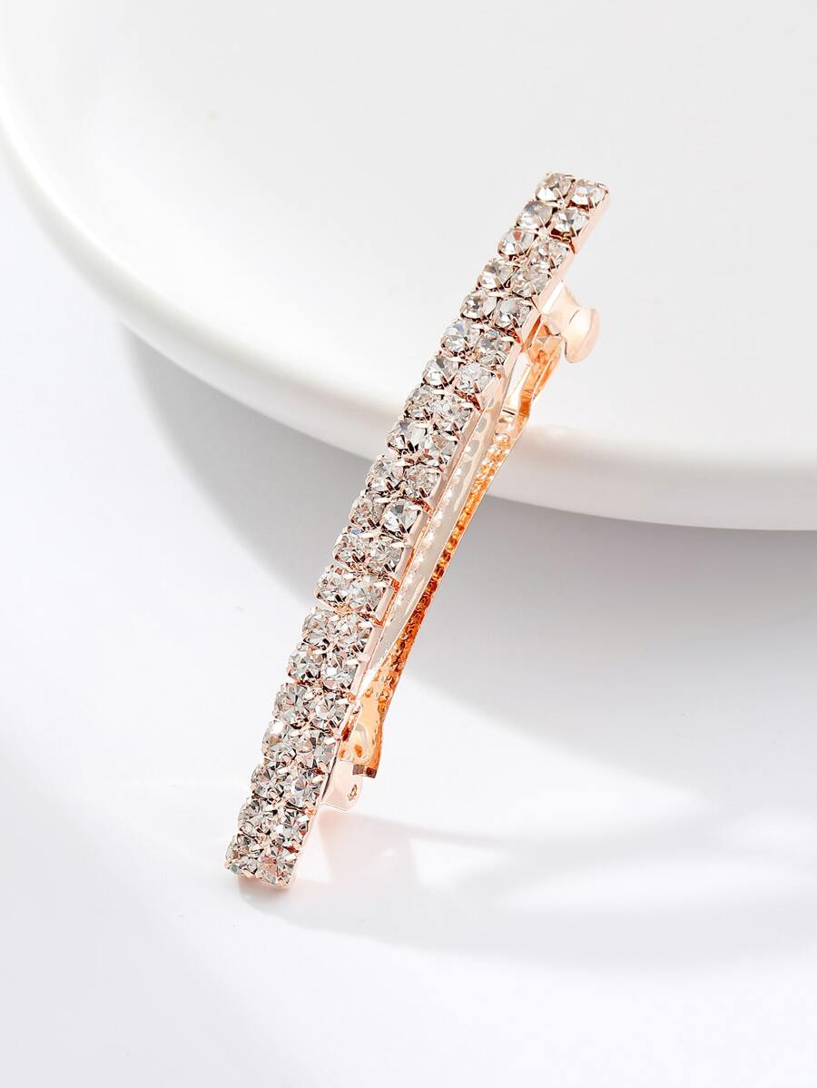 Rhinestone Decor Hair Clip - Gold - View 1