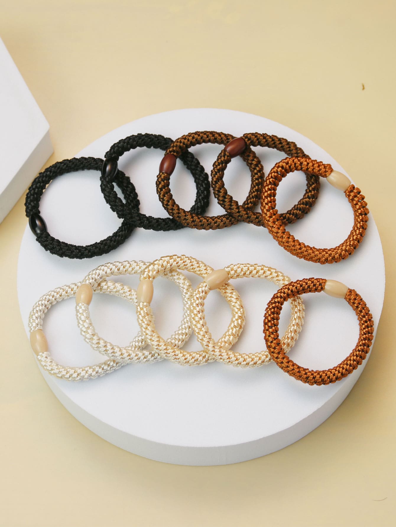 10 piezas Goma de pelo simple - Multicolor - Ver 1