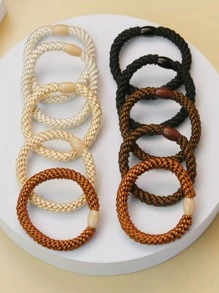 10 piezas Goma de pelo simple - Multicolor - Ver 2