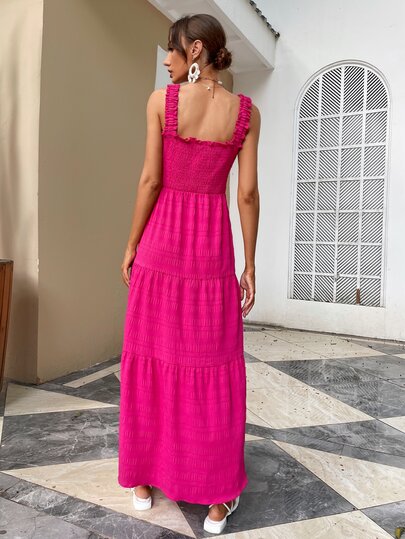 フリルトリム フリル裾 ドレス