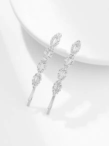 2个装水钻几何装饰发夹，皇家发卡，爪夹，发卡，学习用品，发夹，发饰