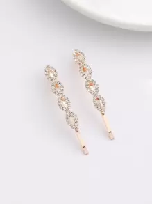 2pcs Rhinestone Decor Hair Clip Royal Claw Clips Hair Claws Hair Barrettes, School Stuff, Bobby Pins, Hair Accessories, Head Accessories, Hair Accessories For Women - Gold - View 3