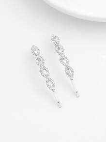 2个装水钻几何装饰发夹，皇家发卡，爪夹，发卡，学习用品，发夹，发饰