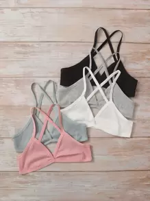 5 piezas Sujetador de canalé con tira cruzada - Multicolor - Ver 3