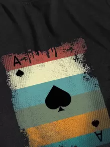 Manfinity Homme Men Playing Card Print Tank Top - Black - View 4