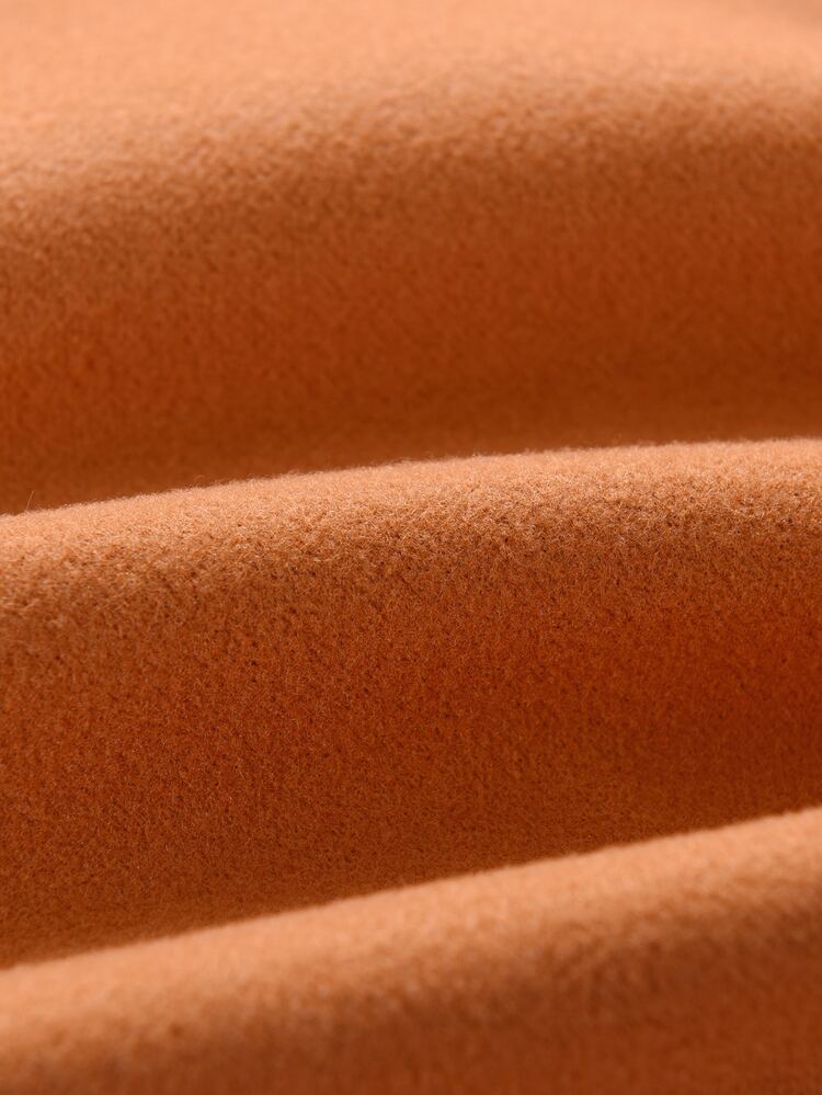 Áo bành tô cho trẻ sơ sinh nữ Cao thấp Túi Nút phía trước màu trơn Giải trí - gừng - Xem 3