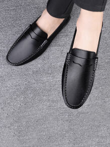 Mocassins Minimalistes Unisexes De Manfinity Avec Décoration En Surpiqûre Pour Homme, Glissement