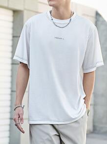 Manfinity Hypemode Tops Nam Lá thư Giải trí - trắng - Xem 3