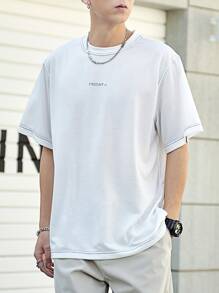 Manfinity Hypemode Tops Nam Lá thư Giải trí - trắng - Xem 4