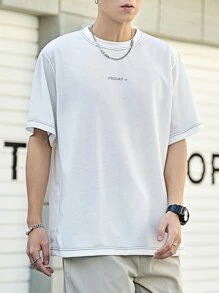 Manfinity Hypemode Tops Nam Lá thư Giải trí - trắng - Xem 6