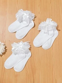 Șosete cu decorare cu fundă pentru fete mici