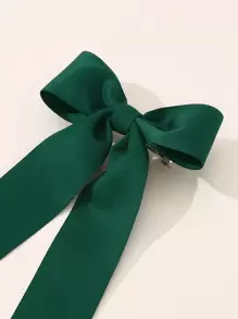 蝴蝶结装饰法式发夹，优雅情人节发饰，发夹，发卡，爪夹，发爪，学校用品，大学，蝴蝶结，可爱，优雅，女士冬季装扮，头部配饰，发卡，夏季，节日，旅行 - 綠色 - 查看 3