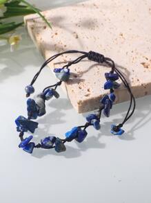 Vòng tay trang trí bằng đá - Xanh đậm - Xem 3