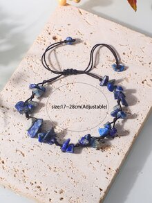 Vòng tay trang trí bằng đá - Xanh đậm - Xem 4