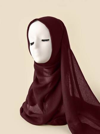 قطعة واحدة من الحجاب العربي ذو اللون الأحادي، وشاح للرأس، مناسب للمسجد