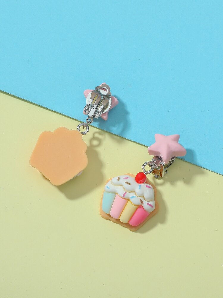 2pcs Girls Dessert Charm Ear Cuff - Multicolor - View 3