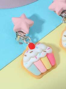 2pcs Girls Dessert Charm Ear Cuff - Multicolor - View 4