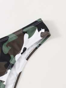 Camo Print Bandeau Bikini For Summer Beach - Multicolor - View 3
