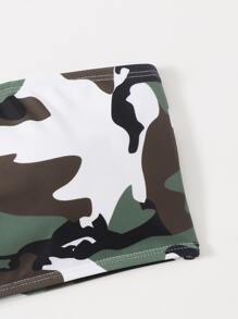 Camo Print Bandeau Bikini For Summer Beach - Multicolor - View 5