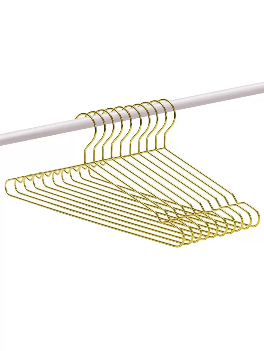 Gold Metal Clothes Hanger, Drying Rack, Storage Hanger, Standard Hanger, Gold Color - Gold - View 1