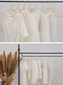 Gold Metal Clothes Hanger, Drying Rack, Storage Hanger, Standard Hanger, Gold Color - Gold - View 4