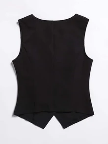 Mulvari Áo khoác  âu phục nữ Nút phía trước màu trơn Giải trí - màu đen - Xem 2