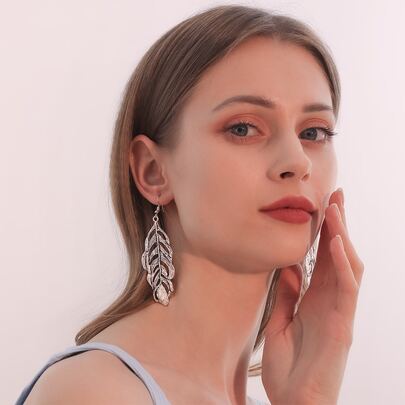 Feather Drop Earrings