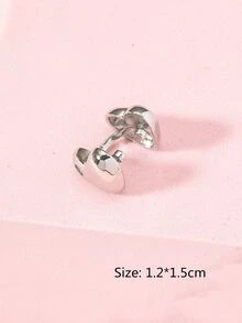 1入組愛心裝飾耳夾 - 銀色 - 查看 4