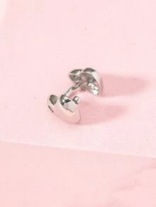 1入組愛心裝飾耳夾 - 銀色 - 查看 5