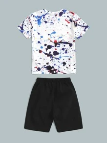 SHEIN Bộ hai mảnh Trai Dây kéo Túi Đồ họa Giải trí - Nhiều màu - Xem 2