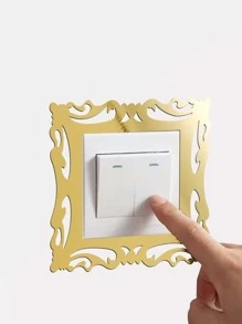 1 cái gương vuông công tắc đèn tường Sticker - Vàng - Xem 1