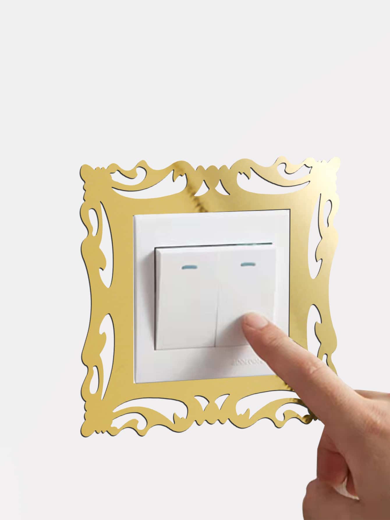 1 cái gương vuông công tắc đèn tường Sticker - Vàng - Xem 1