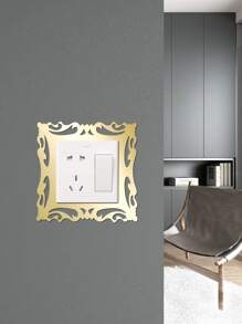 1 cái gương vuông công tắc đèn tường Sticker - Vàng - Xem 2