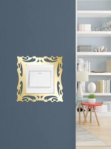1 cái gương vuông công tắc đèn tường Sticker - Vàng - Xem 3