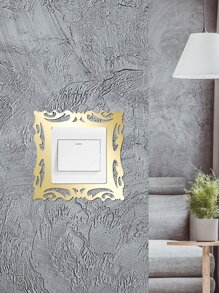 1 cái gương vuông công tắc đèn tường Sticker - Vàng - Xem 5