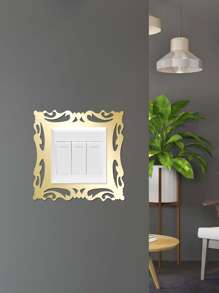 1 cái gương vuông công tắc đèn tường Sticker - Vàng - Xem 7