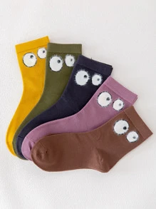 5雙卡通圖案襪子 - 查看 1