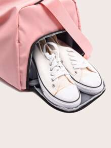 Bolsa De Fitness Multifuncional Con Separación En Seco Y Húmedo, Estilo Deportivo, Con Compartimento Para Zapatos, Para Gimnasio, Yoga, Camping Y Viajes, 1 Ud. - Rosa - Ver 4