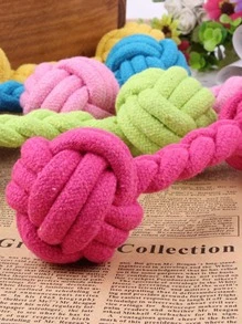 1 món quà tặng cho người yêu chó/mèo bằng dây bện màu ngẫu nhiên và đồ chơi nhai cho thú cưng của mẹ/mèo - Nhiều màu - Xem 4