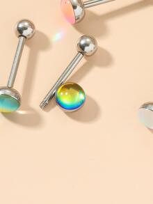 5件不銹鋼舌形槓鈴環 - 彩色 - 查看 4