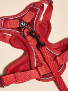 1 Set, Pet Out Chest Strap, With Reverse Cursor, Good Air Permeability, Including A Lead Rope, A Chest Strap - Red - View 5