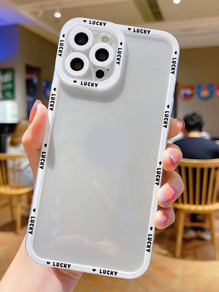 Contrast Frame Clear Phone Case,International Version, Not The Domestic Version