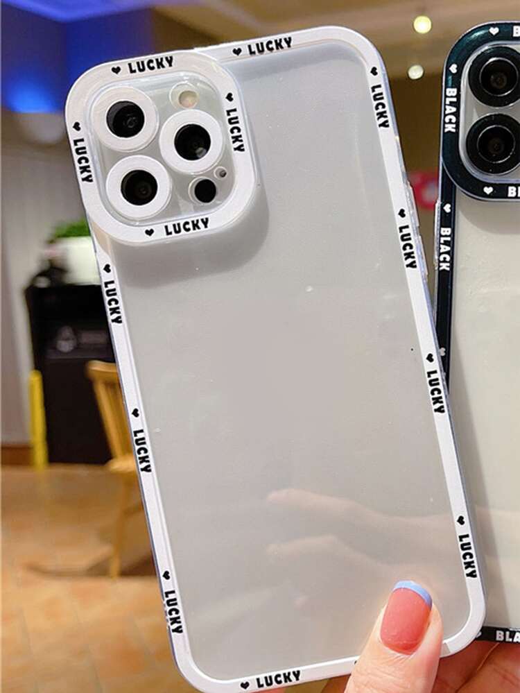 Contrast Frame Clear Phone Case,International Version, Not The Domestic Version