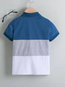 SHEIN Young Boy Cut And Sew Polo Shirt