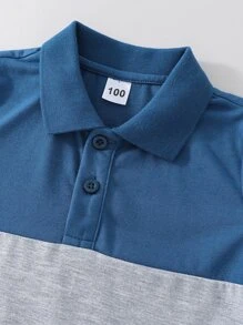 SHEIN Young Boy Cut And Sew Polo Shirt