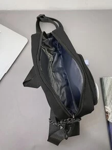 Học sinh trung học Đại học Sinh viên năm nhất túi đeo chéo đa chức năng túi đeo vai túi thông thường Nam Knot Decor Túi đeo chéo, Túi xách Túi đi học Dành cho Du lịch, Cao đẳng, Ngoài trời, Thể thao, Đi lại - màu đen - Xem 4