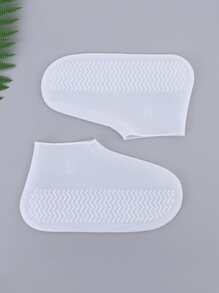1pair Silicone Rain Shoe Cover - White - View 8