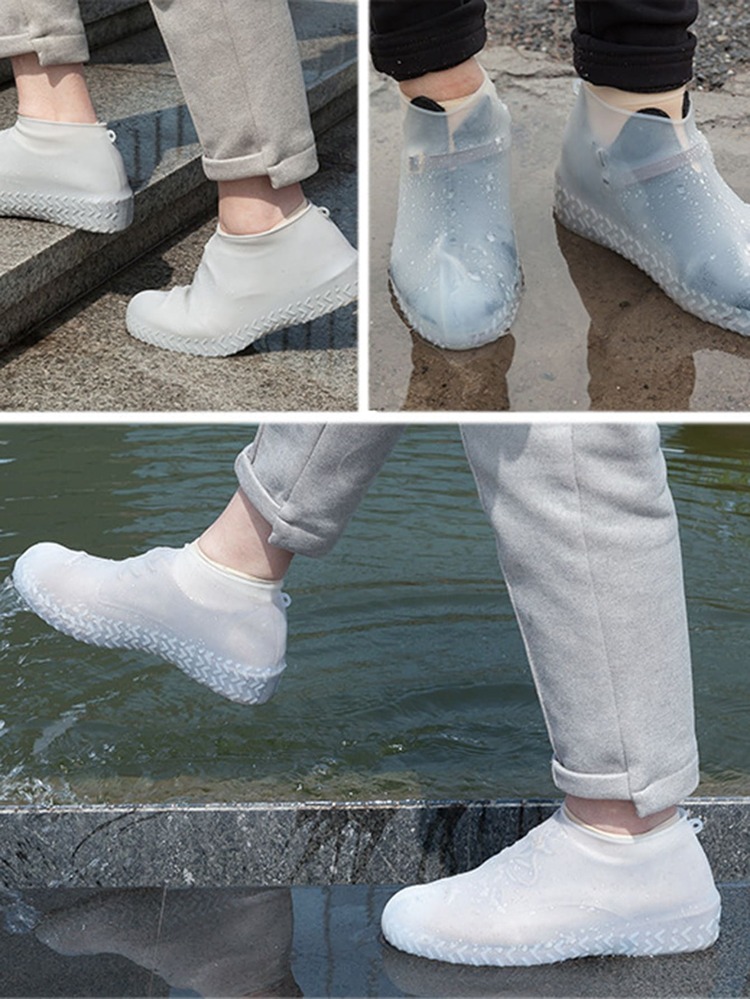 1pair Silicone Rain Shoe Cover - White - View 6