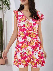 SHEIN Đầm Xù Hoa Boho - Nhiều màu - Xem 3